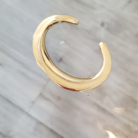 CARA Gold & Silver Tone Crescent Cuff Modern Sleek Bracelet - Picture 5 of 6